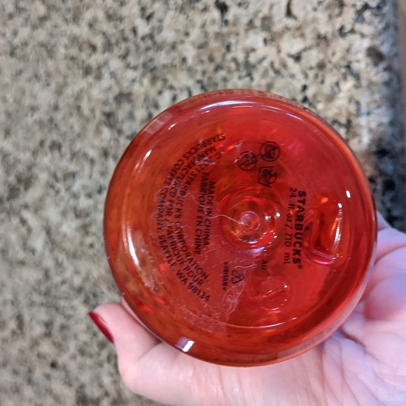 Starbucks Christmas Holiday 2021 Pink Tree Plastic Water Bottle 24oz lightweight - Picture 5 of 8